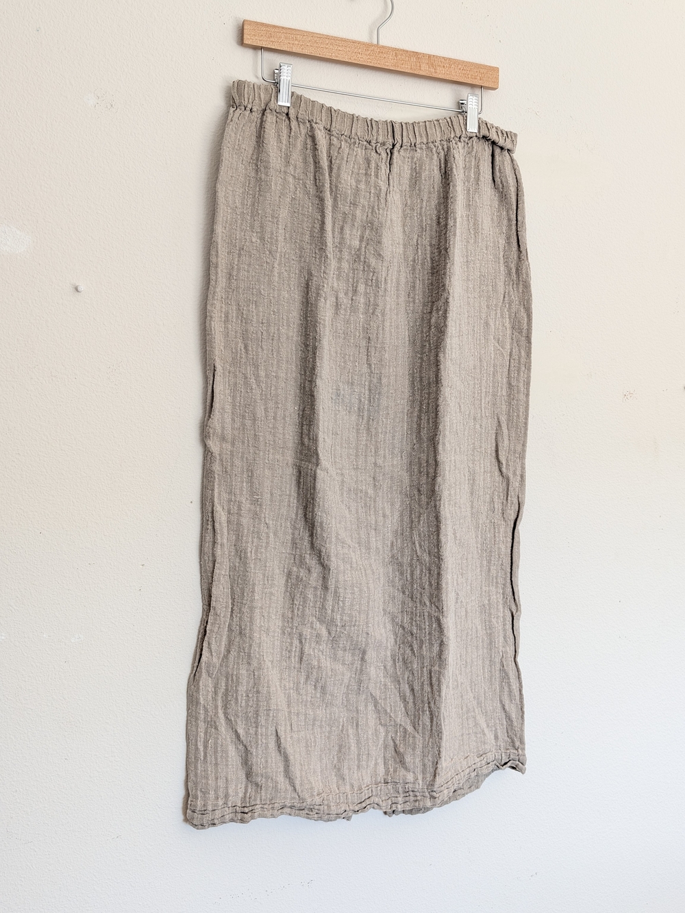 Flax Natural Taupe Linen Maxi Skirt